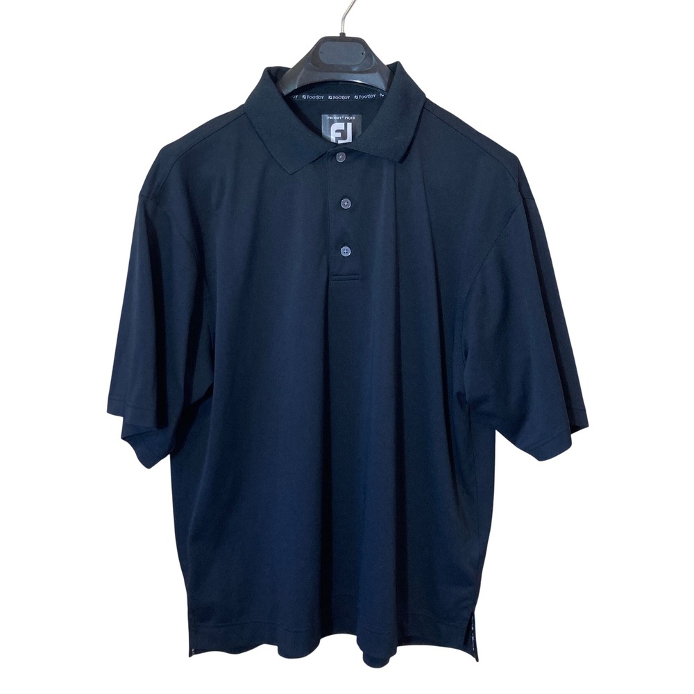 Footjoy Mens Large Polo Black Golf Stretch Flex Performance‎ Athletic